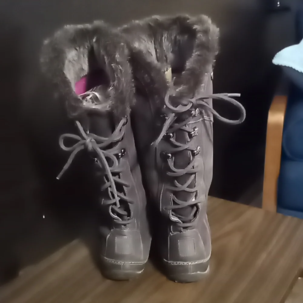 The North Face Suede Winter Boots Janey Apres Snow Moccasin PrimaLoft 9.5